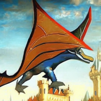 Super Mario dressed as a medieval knight riding a pterodactyl in the back of a bus, Baroque painting