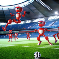 robots playing football